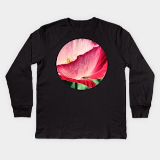 Red Poppy in Sunlight Kids Long Sleeve T-Shirt